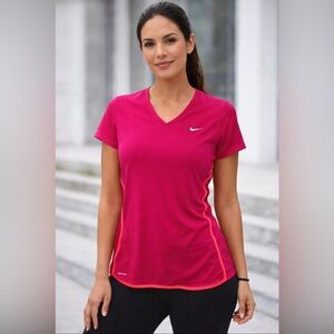 Nike Dri-Fit Pink Fitted Short Sleeve Athletic Tee Women’s XL